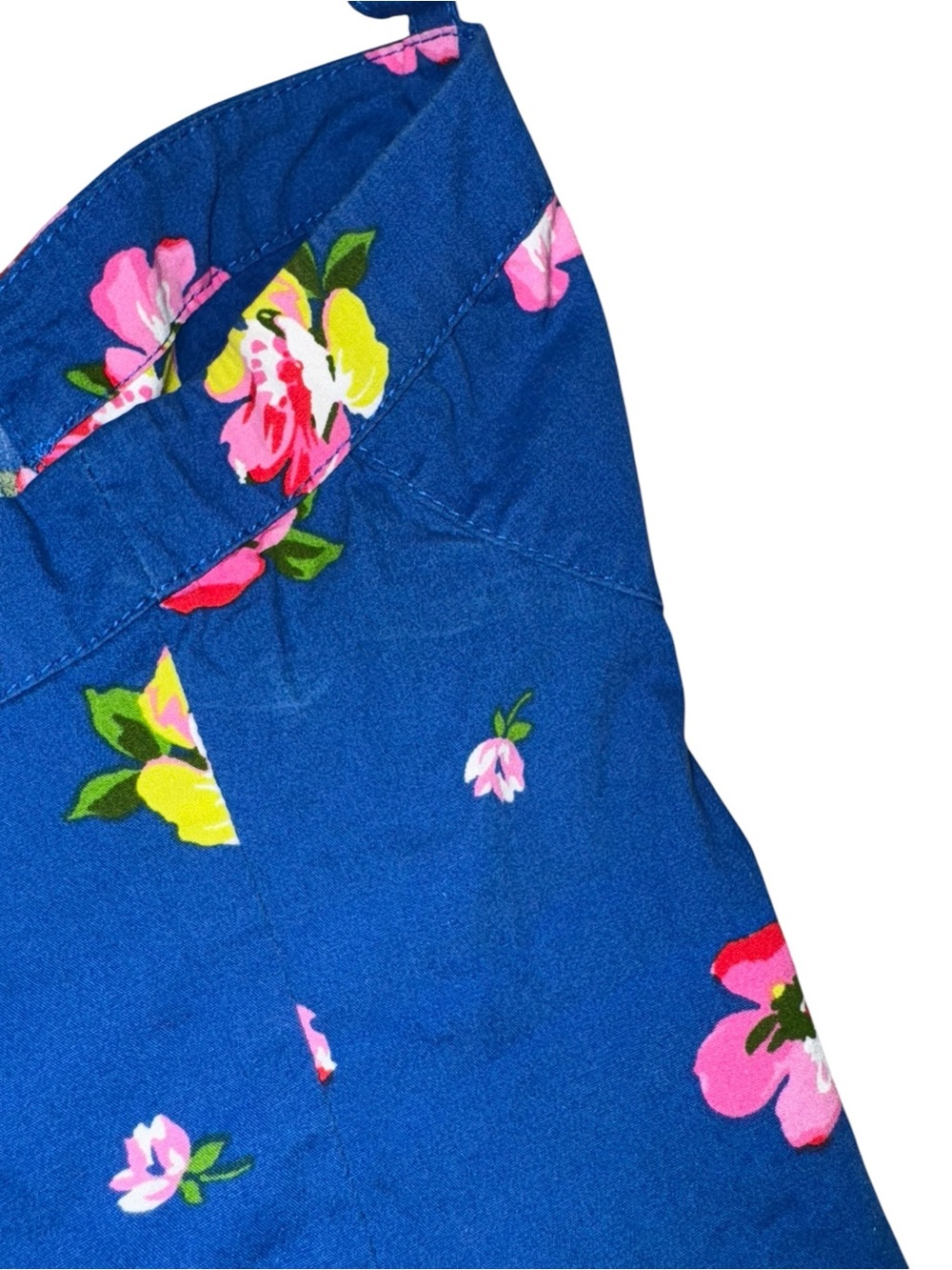 VTG Hollister Floral Crop Top XS Blue Button Front Cami Sweetheart Neck Y2K - Picture 6 of 11
